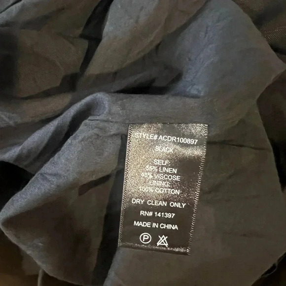 ASTR THE LABEL NWT Black Linen MIDI Cut Out Puff Sleeve Angeles Dress M - Picture 10 of 10